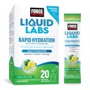 FORCE FACTOR Liquid Labs Electrolytes Powder Packets-Lemon Lime-Hydration Packets för att göra elektrolytvatten med 5 Essential Electrolytes, vitaminer, mineraler och antioxidanter, 20 Stick Packs