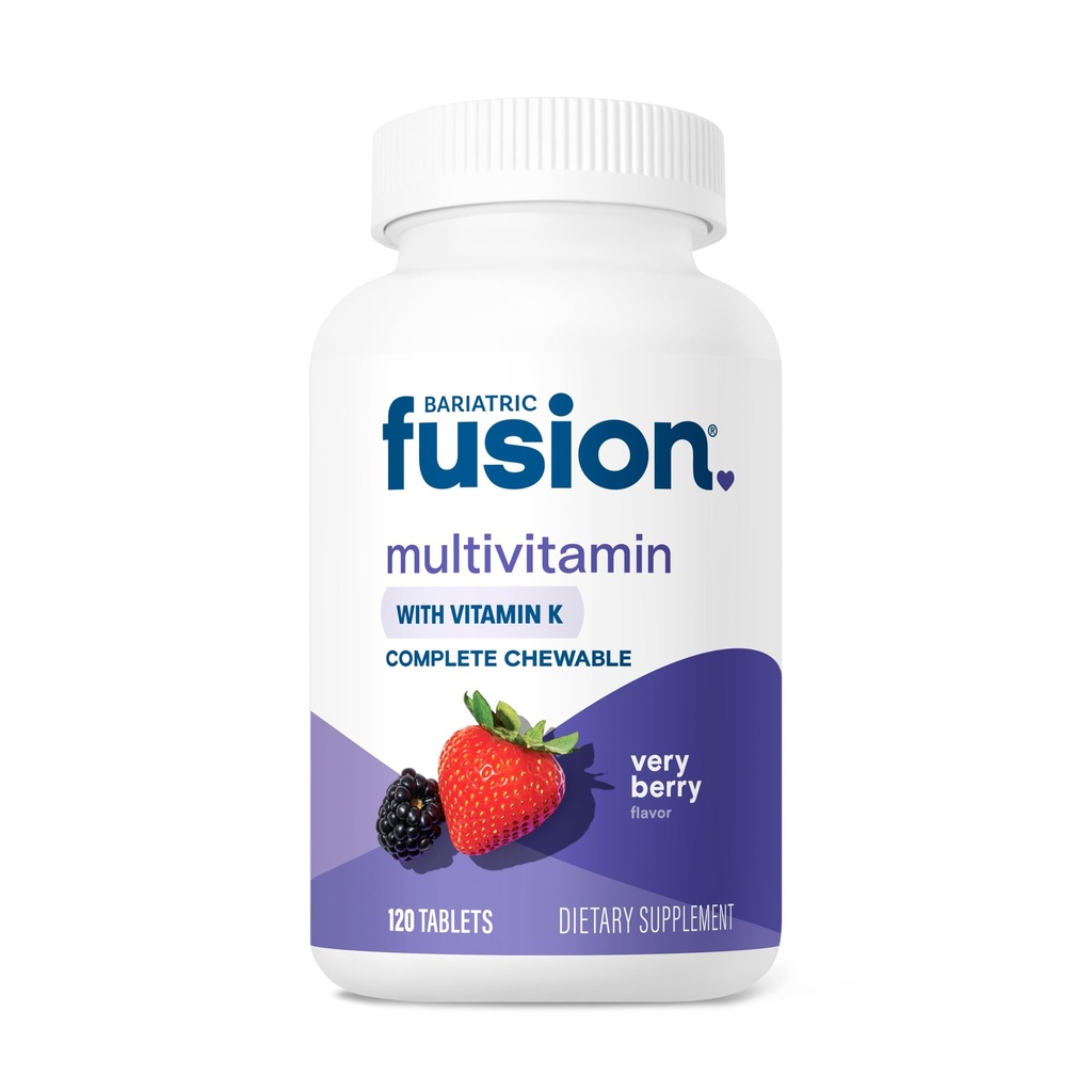 Bariatrisk Fusion Mycket Berry Fullständig Chewable Bariatric Multivitamin med järn och vitamin K för bariatrisk kirurgi Patienter Inklusive gastric bypass och Sleeve Gastrectomy - 120 tabletter