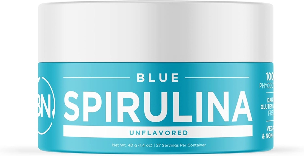 Blue Spirulina Powder Organic - USDA Certified - RAW Nutrient Dense Över 70% Protein Per Servering - Purest Source Vegan Protein - Superfood - Rik i vitaminer och mineraler