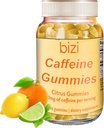 Bizi koffein gummies för män och kvinnor, energi tillskott för att öka fokus, koffein gummi för vuxna, 30 mg koffein per gummi, Citrus smak (60 ct)