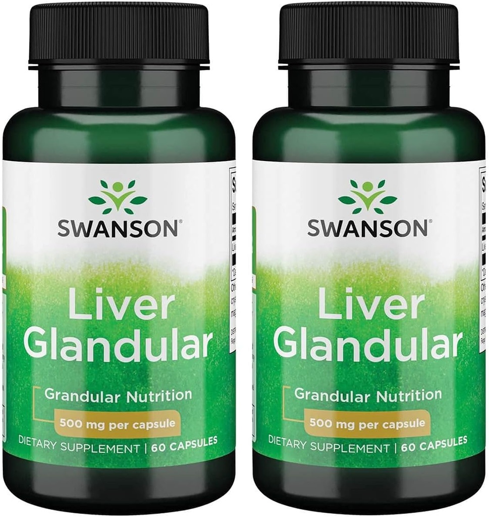 Swanson Liver Glandular 500 Milligram 60 kapslar (2 Pack)
