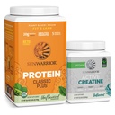 Sunwarrior Vegan Protein Powder | Osmakad, 30 portioner och kreatinmonohydratpulver | Osmakad, 60 portioner