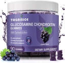 Glukosamin Chondroitin Gummies Sugar Free,Extra Styrka 1500mg Glukosamin med MSM & Turmeric, Gemensamma Support Gummies Supplements för Män & Kvinnor, för gemensam flexibilitet & Benhälsa, 90 greve V01