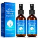 Magnesium Spray, ren magnesiumolja spray för fötter, naturlig ingrediens i glasflaskan, lätt att absorbera och använda 2Pack
