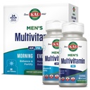 KAL Mäns Multivitamin AM/PM, Antioxidanter Supplement, Muscle, Immune, Electrolyte Balance, Overall Wellness Support, Made Without GMOs and Soy, Vegan, 30 Servings, 120 Tablets