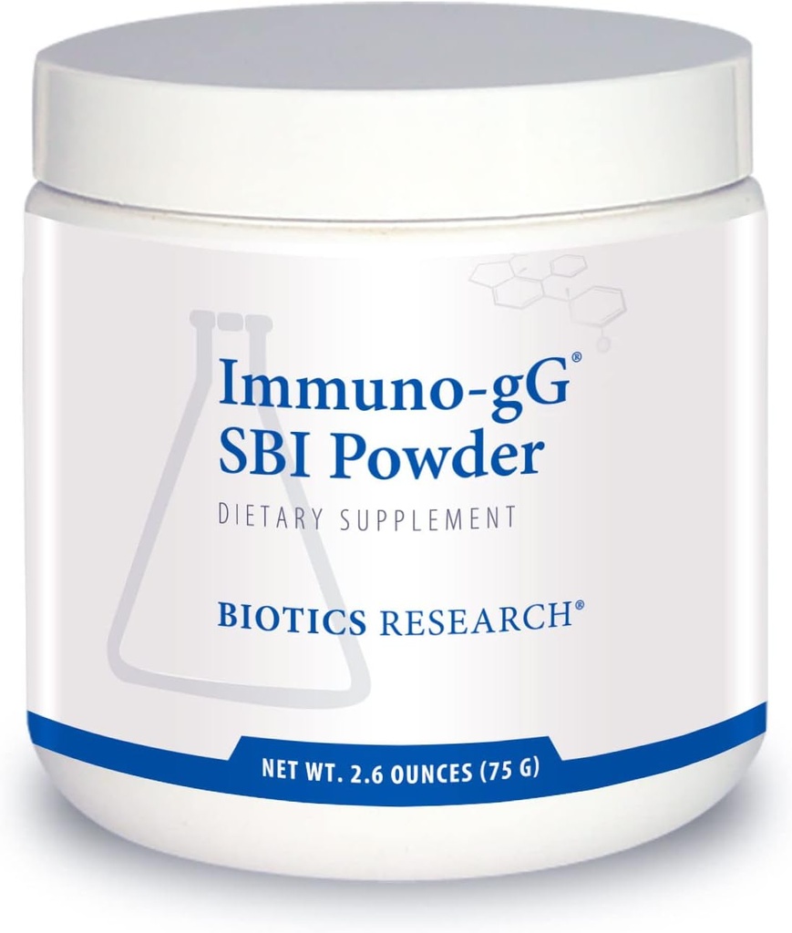 Biotics Research Immuno-gG SBI Powder Easy-to-Mix Powder Formel, Ultimate IgG, Complete Gut Health och Immune Support, Dairy Free, Immunoglobulin Concentrate - 2.6 Oz