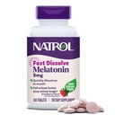 Natrol Melatonin 5mg Snabbupplösta tabletter, sömnstödstillägg för vuxna, jordgubbsmak, 150 tabletter, upp till 150 dagars leverans
