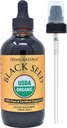 Prime Natural Organic Black Seed Oil 4oz - Cold Pressed Unrefined High Thymoquinone 1,7% USDA Certified - Turkisk Origin Potent Nigella Sativa Liquid - Vegan Omega 3 6 9, Antioxidant