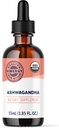 Vimergy USDA Organic Ashwagandha Liquid Extract - 27 2mL (2 Droppers eller 48-54 droppar) portioner (220mg extrakt per portion). Stressadaptogen, kognitiv och sömnstöd. Alkoholfri, icke-GMO (55 ml)