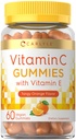 Carlyle Vitamin C Gummies | 60 greve | Orange smak | med vitamin E | Vegan, icke-GMO och Gluten fri tillägg