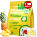 Glukosamin Chondroitin Gummies, 4200mg Extra Strength Joint Supplements Glucosamine Chondroitin med MSM & Elderberry för gemensam hälsa, flexibilitet, immunstöd för vuxna, män och kvinnor, 180 greve
