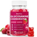 Glukosamin Chondroitin Gummies med MSM & Elderberry Extra Strength 3000MG - Gemensamt stöd, Antioxidant Immune Support Supplement för vuxna, Män & Kvinnor - 90 Raspberry Gummies