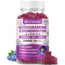 Sugar Gratis 2000mg Glukosamin Chondroitin Gummies, Extra Styrka Glukosamin med Chondroitin MSM & Turmeric, Gemensamt Support Supplement, Antioxidant Immune Support - 60 Gummies