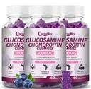 3 Packs 3000MG Glukosamin Chondroitin Gummies, Extra Strength Joint Support Supplement med MSM & Elderberry, Flexibilitet, Antioxidant Immune Support Gummy för vuxna, Män & Kvinnor 180Cts