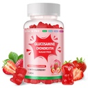 DANEW Pro Glucosamine Chondroitin Gummies med MSM & Elderberry Extra Strength - Gemensamt stöd, Antioxidant Immune Support Supplement för vuxna, Män & Kvinnor.90 Strawberry Gummies