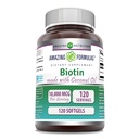 Fantastiska Formel Biotin med extra Virgin Organic Coconut Oil Supplement | 10000 Mcg | 120 Softgels | Non-GMO | Gluten-Free | Made in USA