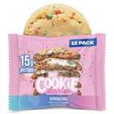 Min Cookie Dealer Protein Cookies, Födelsedagstårta (2.2oz, Pack of 12) - 15g Protein per Cookie - Individuellt inslagna träningssnacks för On-The-Go Travel