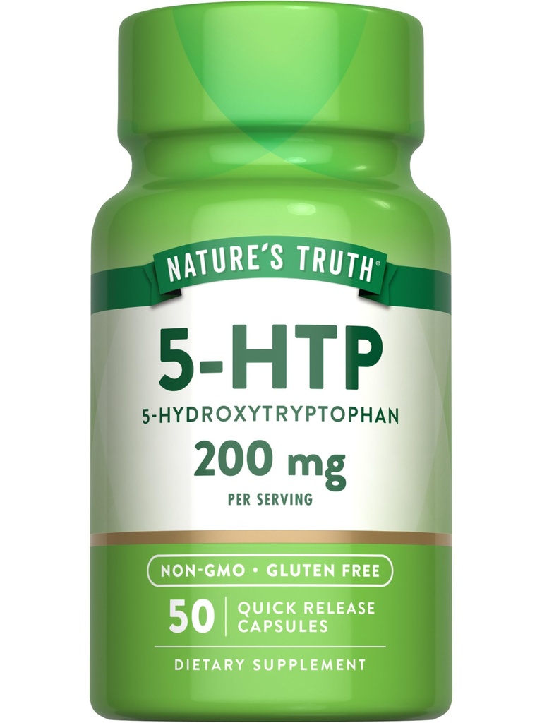Naturens sanning 5HTP 200mg kapslar | 50 greve | 5 Hydroxytryptofan | Non-GMO & Gluten fri tillägg