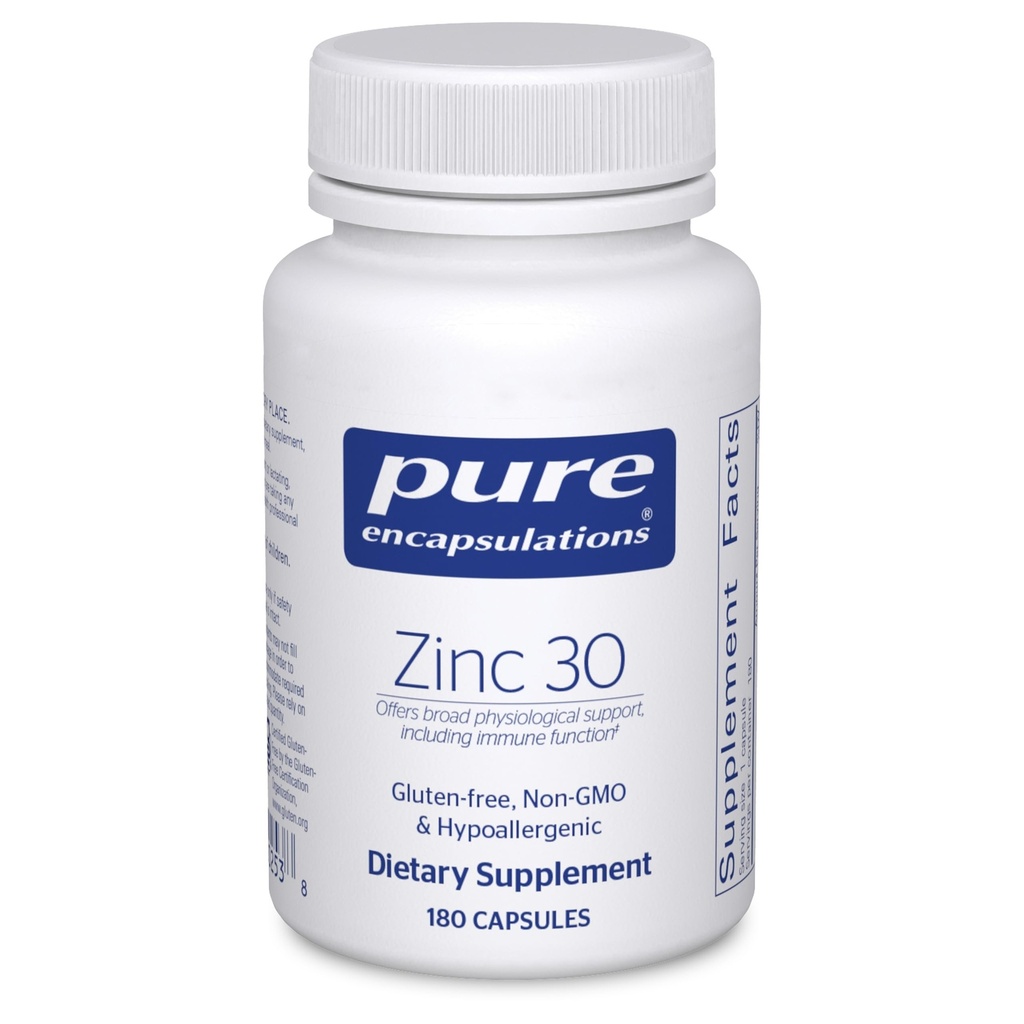 Ren inkapsling Zink 30 mg - Tillägg för immunsystemstöd, tillväxt och utveckling och sårläkning* - med Zink Picolinate 30 mg - 180 kapslar