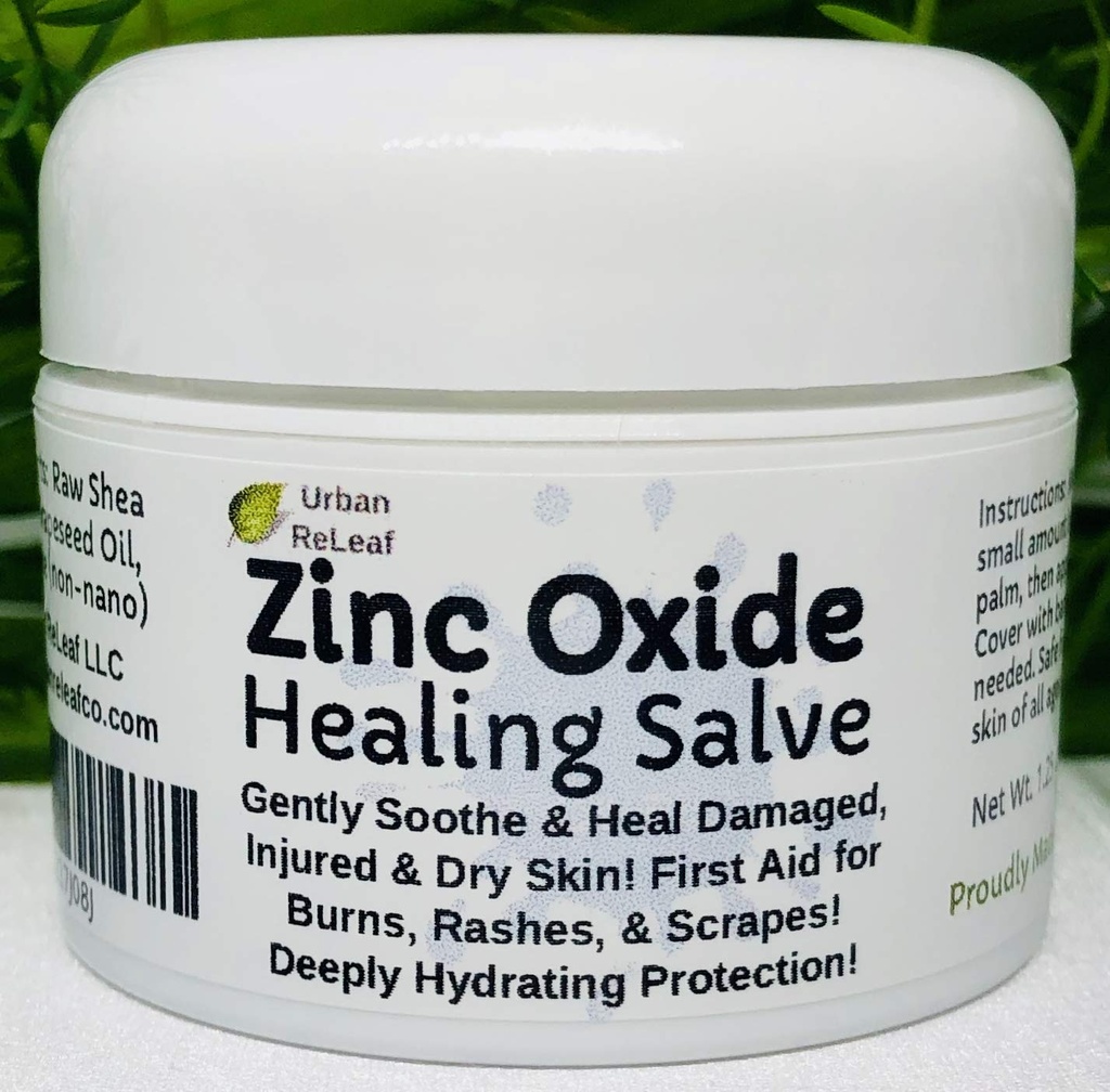 Urban ReLeaf Zink Oxide Salve! Gently Soothe & Skydda skadade, skadade och torr hud! Första hjälpen, Burns, Rashes, Scrapes! Djupt Hydrating Protection. 100% naturligt! Lugn känslig hud i alla åldrar.
