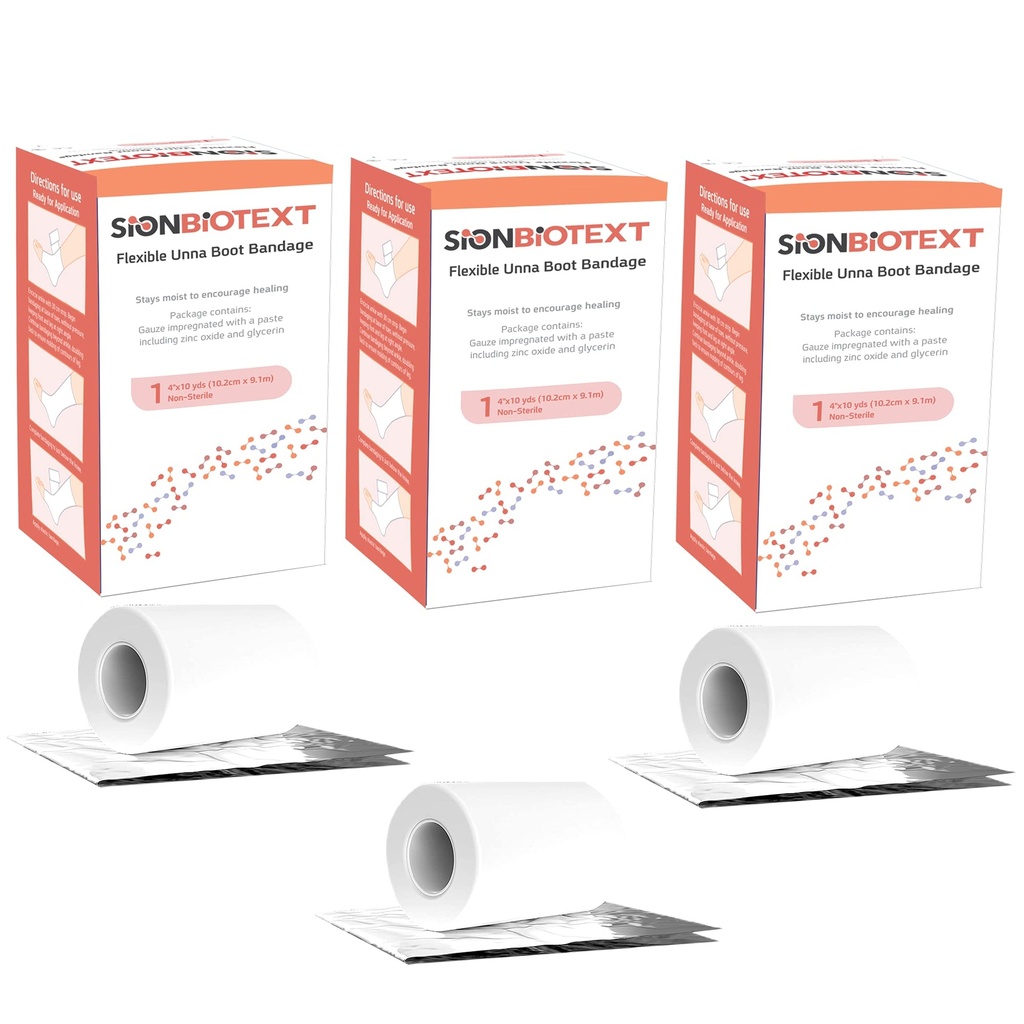 Unna Boot Zink Flexibel komprimering Bandage Maintain Moist Healing Environment Medical Dressing Wrap Gauze EMS första hjälpen levererar 4 inches X 30 Foot Roll