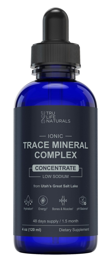 Trace Mineral Complex – 4 oz (48 Besparingar) – 72+ Ionic Minerals Concentrate / Magnesium, Chloride, Boron, Potassium / Stöd Hydration & Electrolyte Balance
