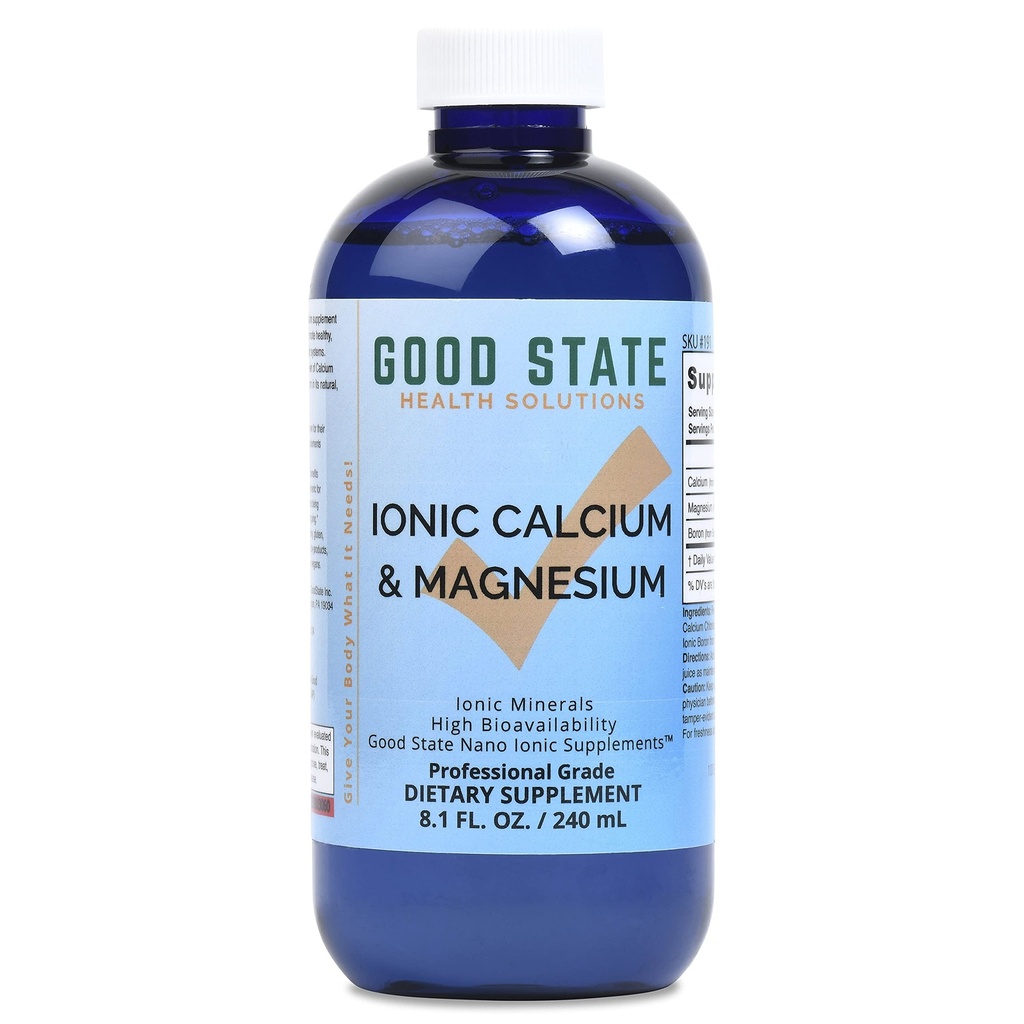 Good State Liquid Ionic Calcium och Magnesium (72 mg kalciumelemental, 63 mg magnesiumelemental, 500 mcg boron elemental - 8 fl oz)