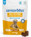 Vetnique Seniorbliss Senior Dog Multivitamin med Glukosamin, Omega 3 Fiskolja och Probiotika - för Dog Joints, Digestive och Immune Support för optimal hälsa (All-in-One Daily Vitamin, 30 Ct)