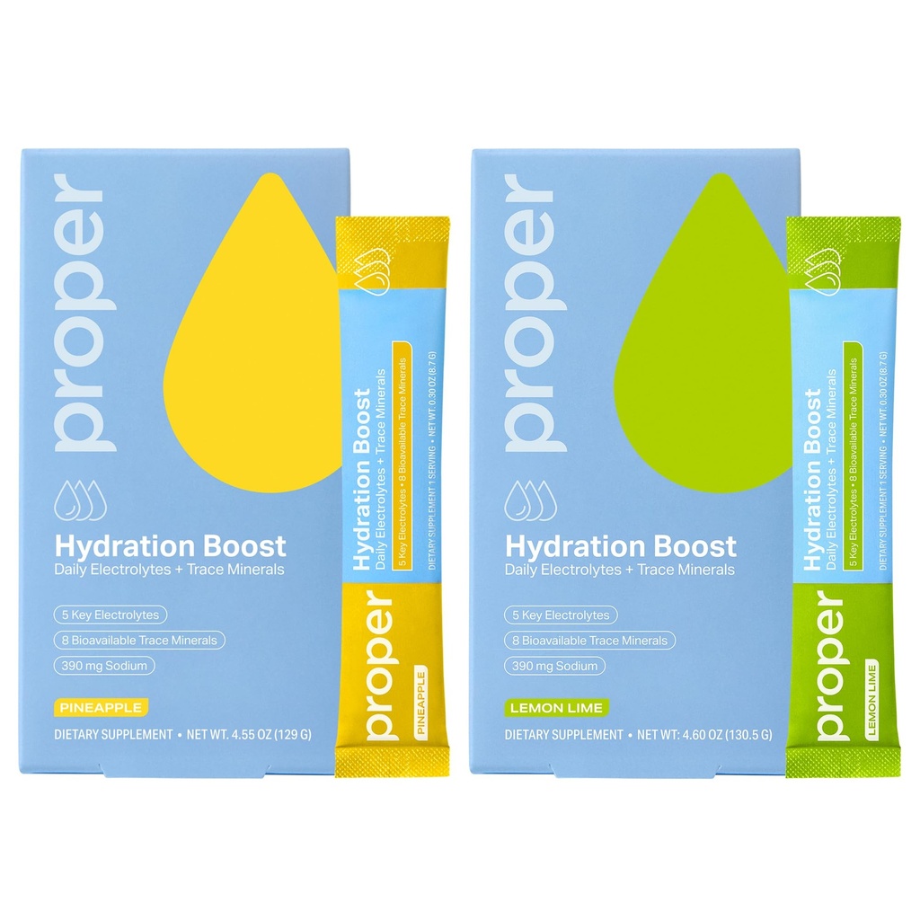 Korrekt Hydration Sticks - Electrolyte Powder Drink Mix Packets med spårmineraler för snabb Hydration + Naturligt smaksatt - Inga konstgjorda sötningsmedel - Lemon Lime