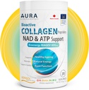 AURA VERISOL® Bioactive Collagen Peptides® Powder med Patented NAD+ & ATP Boosters, Advanced Cellular Rejuvenation System, Healthy Aging & DNA Repair, Unflavored, Made in Canada, 31 Servings.