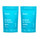 Neuro Energy & Focus Bundle - Peppermint Nootropic Gum (90ct) + Mints (90ct), Natural Caffeine, L-Theanine, B12 + B6, Sugar-Free Brain Support för Clarity & Energy