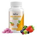 Heivy NEW Children Multivitamin Chewable - 120 tabletter för ben, ögon och vitamin hälsa - stöder tillväxt och utveckling med vitamin D3, C & B-Complex