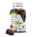 Viteey Iron Gummies for Kids with Vitamin C - Supports Energy, Blood Cell Formulation, Blood Builder Anemia Kids Iron Supplements - Vegan, Gelatin Free, Gluten Free - Tasty Chewable Grape Flavored