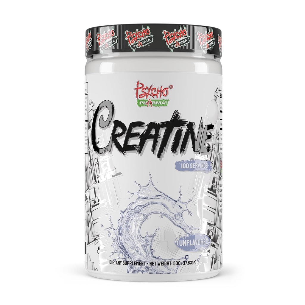 Psycho Pharma Creatine - 5g Premium Creatine Monohydrat per portion, 100 portioner