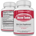 Acne Pills- Acne Tame Supplement- Clear Skin Vitamins Pill för Oily Skin Behandling, Hormonal Blemishes, Anti Spots & Cystic Acnes Supplements för kvinnor, män, tonåringar och vuxna- 60 Orala tabletter