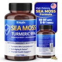 Sotalix Sea Moss Capsule med Ashwagandha, Burdock Root, Bladderwrack, Turmeric - Powerful Natural Immunity Booster - USA Made (150 greve av 1)