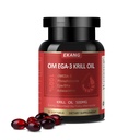 Antarctic Krill Oil 500 mg, Phospholipid-Bound Omega-3, EPA, DHA och Astaxanthin - Easily Absorbed - Stöder hjärna, hjärta och gemensam hälsa - Icke-GMO, Gluten-Free, 30 Softgels