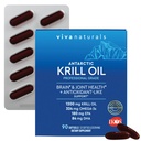 Viva Naturals Antarctic Krill Oil, 1200 mg - Omega-3 DHA & EPA med Astaxanthin för gemensam hälsa, No Fish Burp, 90 Softgels