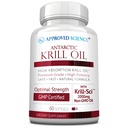 Godkänd vetenskap Krill Oil - 2000mg Antarctic Krill Oil, 650mcg Astaxanthin - 260mg EPA, 160mg DHA - 60 Softgels - 1 månads leverans