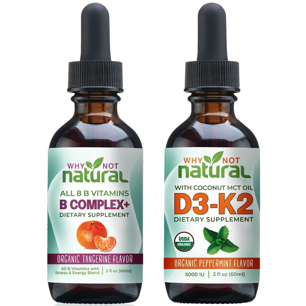 Varför inte naturlig vitamin B-komplex och organisk vitamin D3K2 flytande droppar