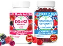 Lunakai USA Made D3+K2 med Calcium & Magnesium Glycinate + L-Theanine Gummies Bundle - 60 Non-GMO Gummies