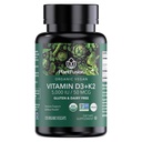 PlantFusion Organic Vegan Vitamin D3 + K2 5,000 IE, 50MCG - Vitamin D Sourced från Plant Based Lichen och Vitamin K2, för Immune Support and Bone Health - 120 kapslar
