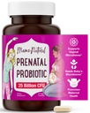 Mama Natural Prenatal Probiotika för kvinnor - Gut & Immune Support för graviditet, amning & postpartum * 25 miljarder CFU, 12 Strain Probiotic & Prebiotic Blend för att stödja mamma och baby