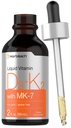 Horbäach vitamin D3 K2 flytande droppar | med MK7 | 2 Fl Oz | Vegetarisk, icke-GMO, Glutenfri tillägg