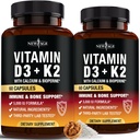 NEW AGE Vitamin D3 5,000 IE + K2 MK-7 100 mcg - 2-i-1 ben, Immune & Heart Support, Lätt att svälja, icke-GMO - 120 kapslar