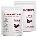 2 Pack Astaxanthin 12mg, Premium Astaxanthin Antioxidant Kosttillskott med antioxidantaktivitet, stöder öga, immun, hudhälsa, inre cirkulation