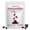 O NATURE . ZIRAN Astaxanthin Supplements 24mg, Antioxidanter Supplement, Supports for Eye &Joint &Skin Health| 4 Månadsförsörjning | 120 Softgels