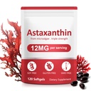 Astaxanthin Supplements,12mg Astaxanthin Natural Anti-Aging Formel - Stöder ögon, gemensamma, inre cirkulation och hudhälsa, icke-GMO Non-Gluten