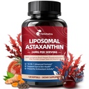 Liposomal Astaxanthin Supplements 24mg med Lycopene for Eye, Skin & Immune Health, 10-i-1 Max Strength Astaxanthin Antioxidant Supplement, Fresh Microalgae Source, Non-GMO, 120 Softgels
