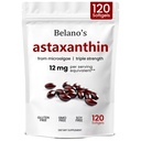 Belanos Astaxanthin 12mg, Astaxanthin Softgels, Premium Astaxanthin Antioxidant Supplement | Health & Energy Support, Non-GMO, Vegan- Friendly & Gluten-Free - 120 Softgels (1 Bag)